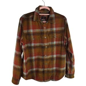 Prana Plaid Flannel Snap Up Shirt Sacket